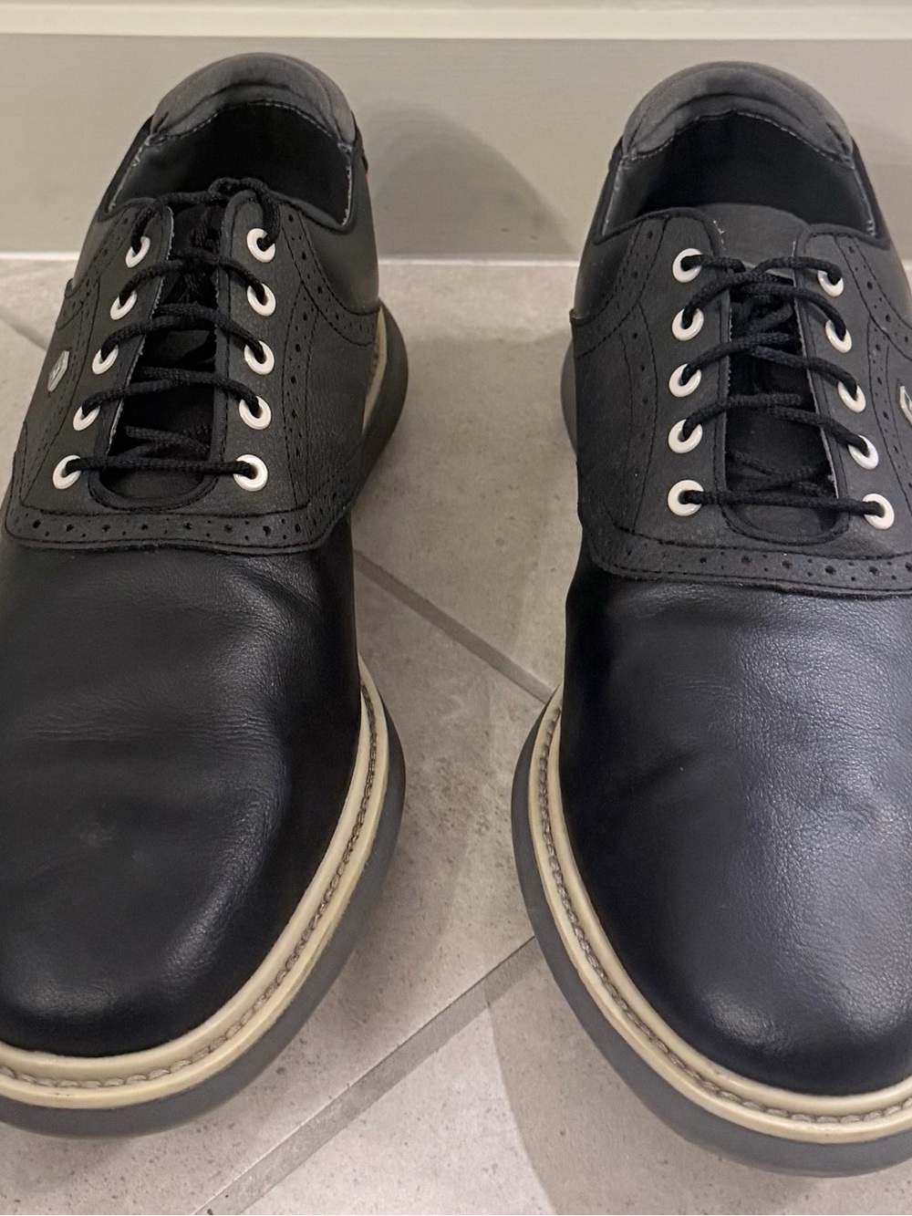 FootJoy Black Leather Golf Shoes - Picture 8 of 10